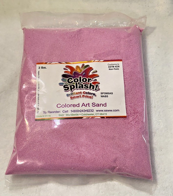 COLOR SPLASH - Pink Colored Sand for Sand Art Crafts - 2 LBS - Non-Toxic