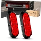 6Inch Oval Tail Light 2PCS Red 10LED Brake Stop Turn Signals Lights Surface