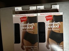 Hanes Period Protection Underwear Women  s Brief Size 10 /3XL Moderate Absorbency