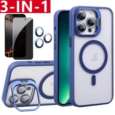For iPhone 16 15 14 13 12 Shockproof Case & Privacy Screen Protector&Camera Lens