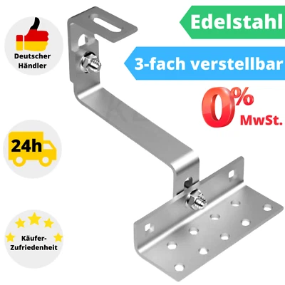Dachhaken 3-fach verstellbar Halterung Edelstahl Solar PV Balkonkraftwerk Anlage