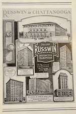 Vintage 1927 Russwin Architectural Hardware Print Ad Chattanooga TN Buildings