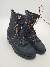 Carolina Built For Work Boots, 9" Tall Black Leather Union Made In Usa Size 13