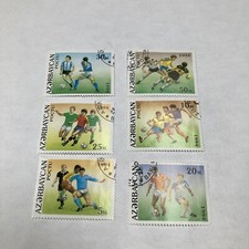 1994 Azerbaijan set of 6 used stamps soccer  08-04067