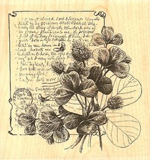 Clover Collage Wood Mounted Rubber Stamp IMPRESSION OBSESSION F13418 New