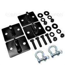 Gripon Pack Of 2 516in Bolt On Grab Hook And Clevis Mount With Shackle Black