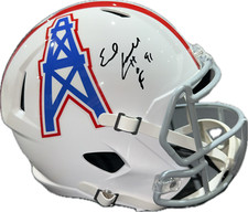 Earl Campbell Signed Oilers Full Size Speed Helmet JSA HOF 91 GRAY Face Mask
