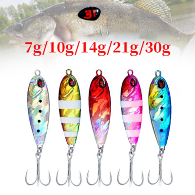 5PCS Metal Jig 7g 10g 14g 21g 30g Metal Cast Jigging Spoon Spinner Fishing Lure