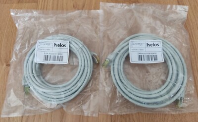 2x Patchkabel 5m S/FTP Cat 6a grau Helos Ethernet LAN Netzwerk Kabel NEU