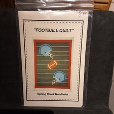 Football Quilt Spring Creek Needle Art 2016 Blanket Wallhanging 65x99 41x57