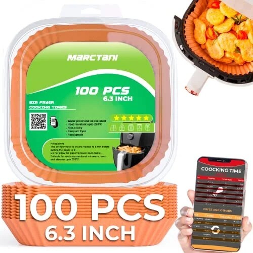 10x 100 STCK. Fritteuse Einwegpapier 6,3' Antihaftbeschichtet UK
