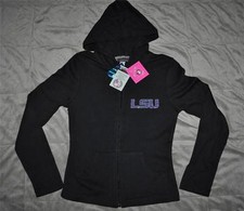 LSU Tigers Juniors Girls Crystal Full Zip Hoodie by Collegiate Fashionista