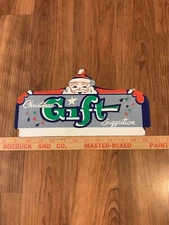 Double Sided Department Store Cardboard Topper Sign Christmas Gift Santa Claus