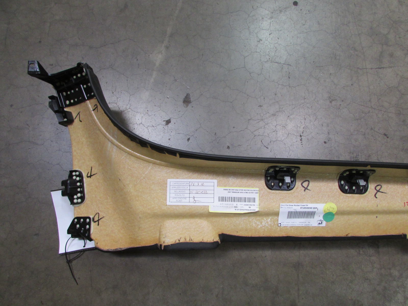 Lamborghini Huracan, RH, Right Sill Cover, Black, Used, P/N 4T1854904D