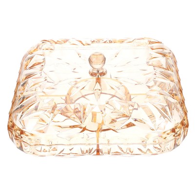  Acrylic Candy Divided with Lid Dry Fruit Serving Crystal Bowl Dish