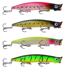 4PCS Fishing Lures Popper Saltwater Sinking Artificial Crankbait Trout Topwater