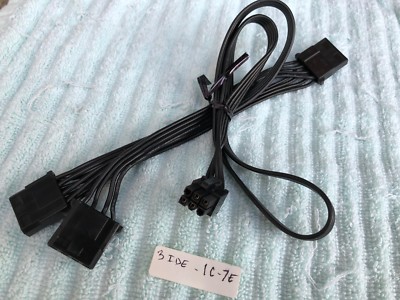 2 Pcs  Antec  6 Pin  To 3x  IDE  Power Supply CABLE for antec NEO HE550 & others