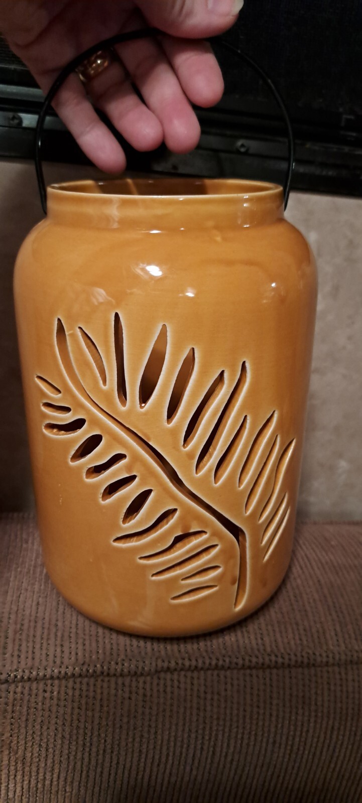 Mustard Gold W/handle Carved To Shine On Wall Home Decor