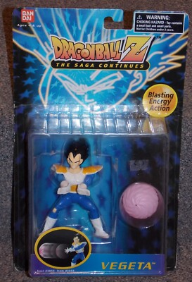 Vintage 1997 Bandai Dragonball Z Saga Continues Vegeta Figure New