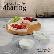 Chip and Dip Serving Set,13.5" Serving Platters and Trays,Appetizer Serving Tray