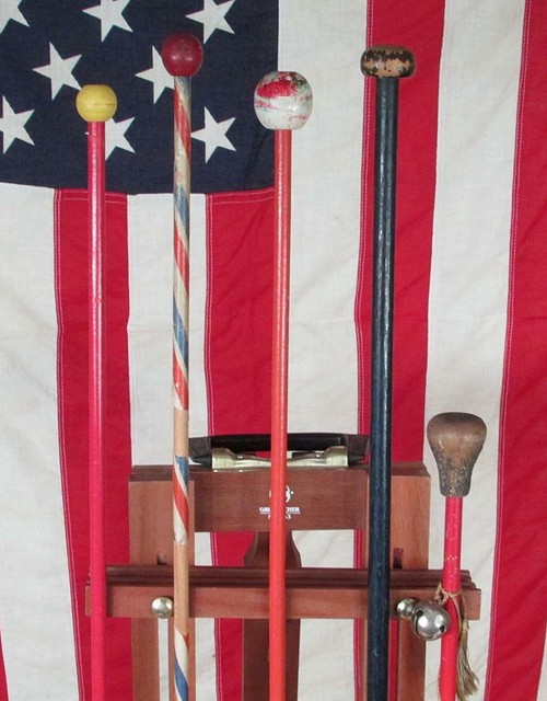 Vintage Lot 5 Antique Carnival Canes Wooden Circus Fair Souvenir w
