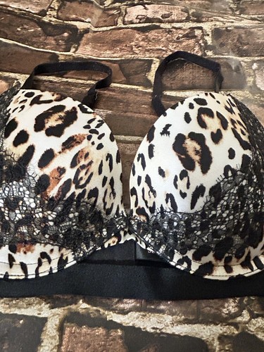 Victorias Secret Very Sexy Push Up Leonard Cheetah Underwire Bra VS 32C EUC - Picture 3 of 10