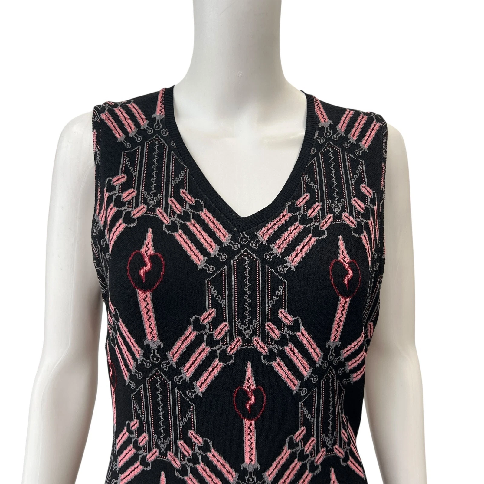 $2980 Valentino RARO 2017 abito nero primavera Loveblade aderente e svasato taglia M