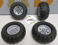 (F9/10) 4 x pneus Lego Technic roues avec jante 81.6x38R gris