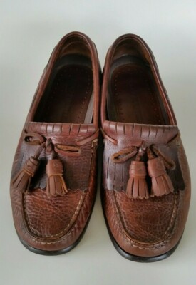 Bert Pulitzer Men's Kilted Tassel Moc Toe Loafers Brown Size 7 1/2