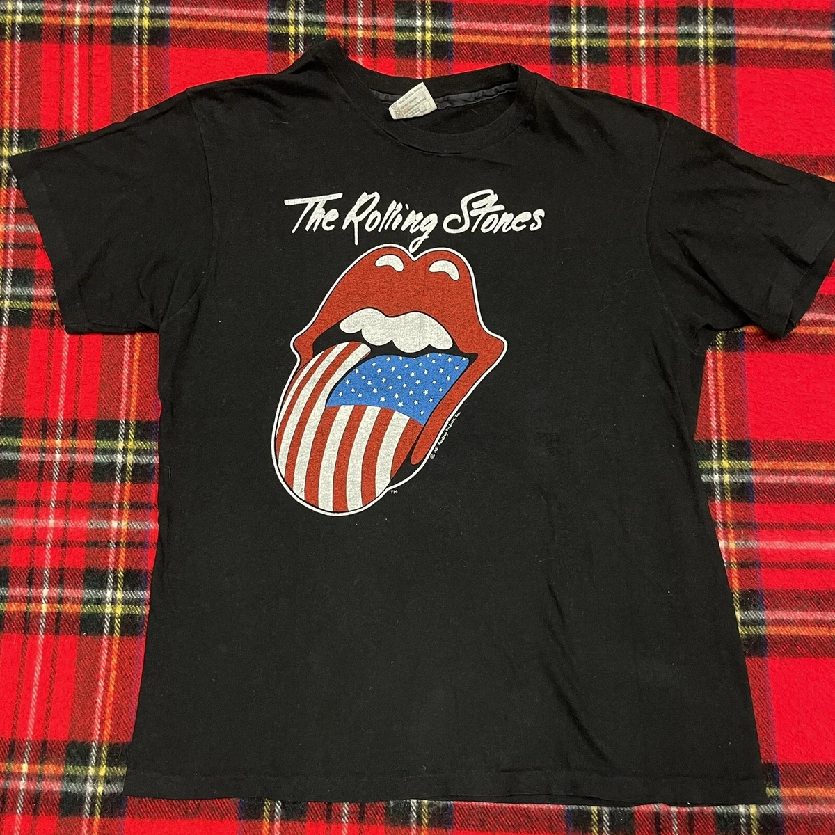 Vintage 80s ROLLING STONES T-Shirt 1981 Tour Size Large Pop Metal