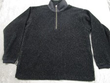 Vintage Columbia Sweater Mens XL Black 1/4 Zi...