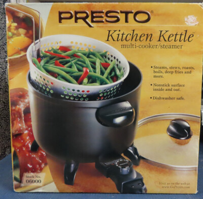 NEW RARE SEALED BOX PRESTO ELECTRIC KITCHEN KETTLE MULTI-COOKER/STEAMER 06000 