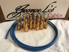 George L's IDEAL Pedalboard .155 GOLD Cable Kit 20 Plugs & 5 Foot - BLUE