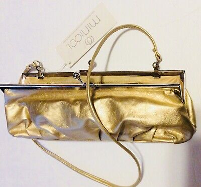 Minicci Gold Clutch Bag with Shoulder Strap Purse | eBay