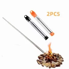 2Pcs Outdoor Bellow Collapsible Fire Tools Kit Camping Survival Blow Fire Tube