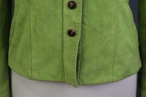 HABSBURG KLEIDER Green Suede Button Long Sleeve Blazer Coat Jacket Size M/L - Picture 4 of 24
