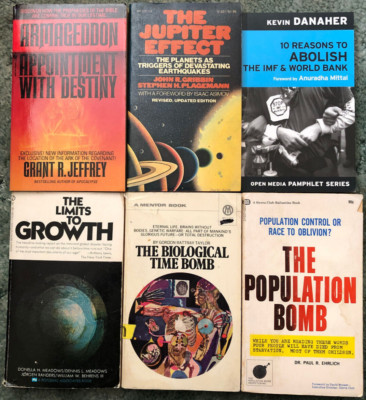 Doomsday books, lot of 6, Armadeddon, Jupiter Effect, Biological Time Bomb