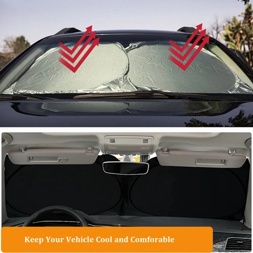 Foldable Car Front Rear Window Windshield Sun Shade Shield Cover Visor UV Block - Bild 3 von 10