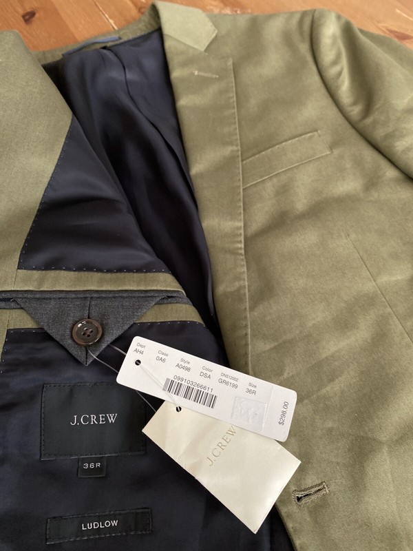 *NEW* J. Crew Ludlow Suit Jacket 36R $600+ Italian Blazer NWT
