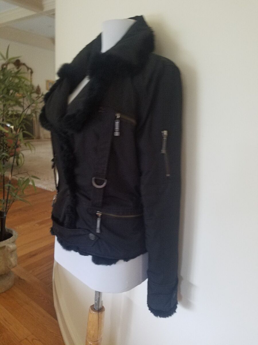 GORGEOUS CHRISTIAN DIOR BLACK JACKET COAT w/Real FUR Trim GORGEOUS CHRISTIAN DIOR BLACK JACKET COAT w/Real FUR Trim