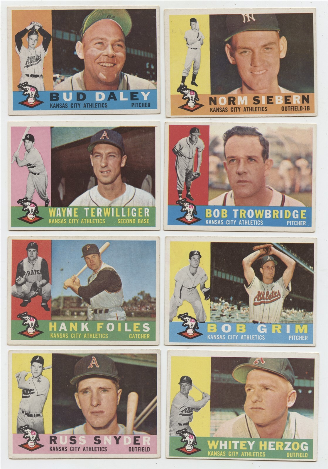 Lot of 19 Raw 1960 Topps Baseball Cards Kansas City Athletics VG to EX/NM eBay