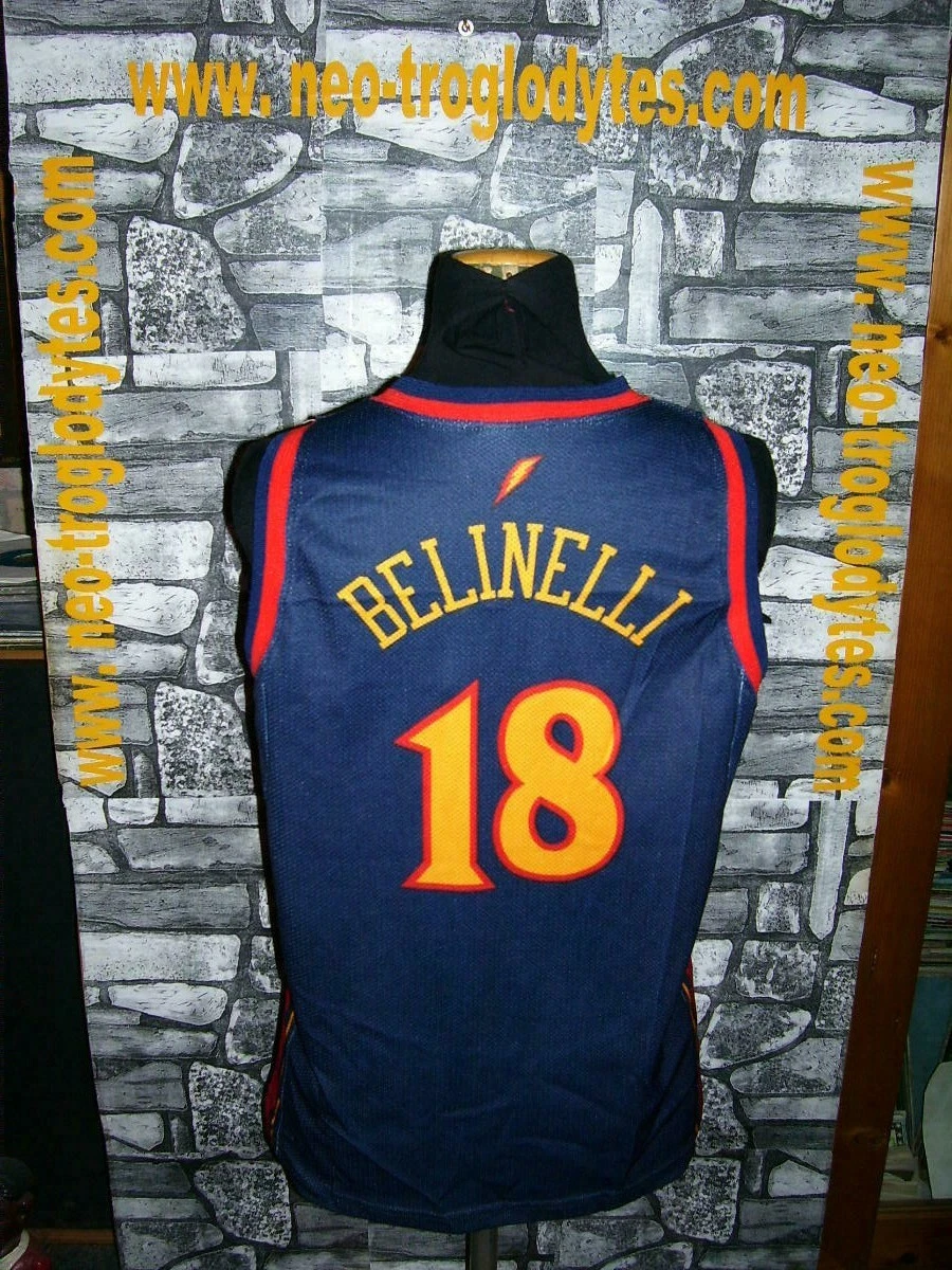 Vintage Warriors 18 Belinelli NBA basketball canotta vest 90s