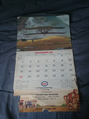 ESSO Exxon 1967 Calendar Waltons Memphis Tennessee TN Happy Motoring Gas Oil 