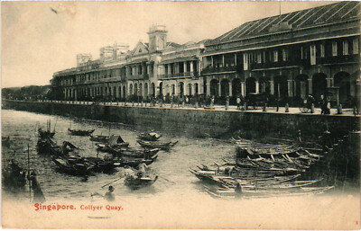 PC SINGAPORE, COLLYER QUAY, Vintage Postcard (b47656)