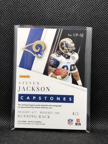 2019 Majestic Steven Jackson Capstones Tag Logo Patch #4/5 St Louis Rams Sick ! - Picture 4 of 6