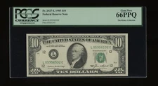 DBR 1985 $10 FRN San Francisco Gem Fr. 2027-L PCGS 66 PPQ Serial L05956532C