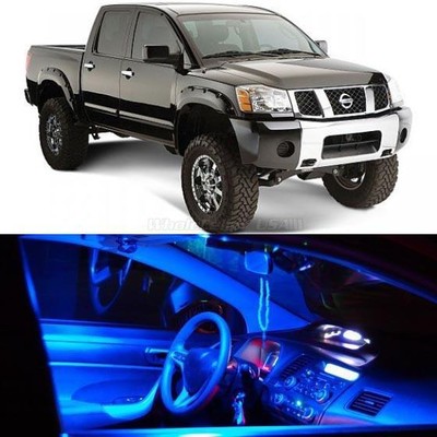 10 Blue Led Interior Lights Bulbs Package Kit For Nissan