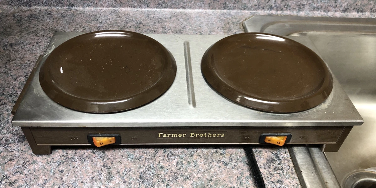 Farmer Brothers Electric Dual Coffee Pot Warmer Model 1810528 Restaurant Vintage
