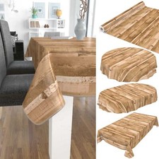 Tischdecke Wachstuch abwaschbar Beige Holz Industrie Brett Industry pflegeleicht