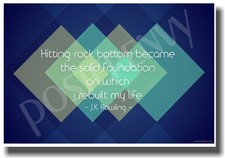 Hitting Rock Bottom - NEW Classroom Motivational Poster